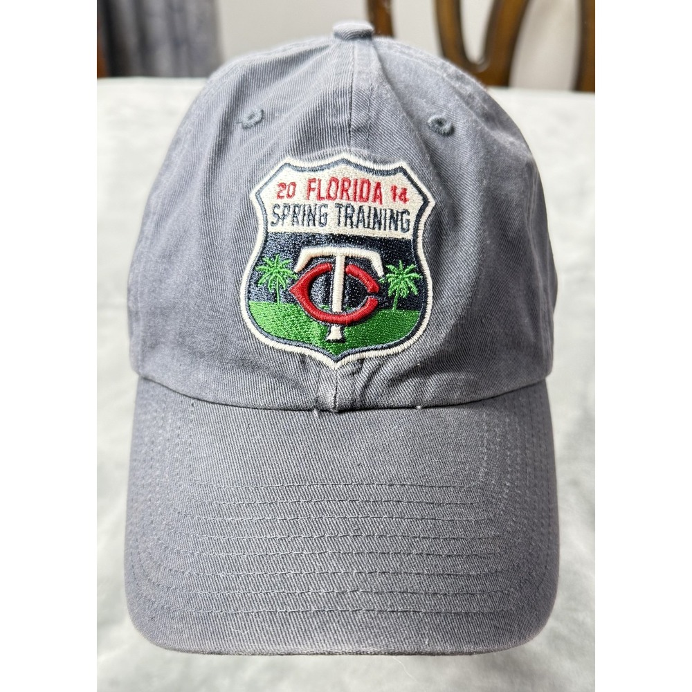 Minnesota Twins Hat Cap Strap Back Mens One Size Gray Spring Training 47 Brand